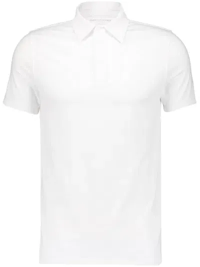 Majestic Short-sleeve Organic-cotton Polo Shirt In White