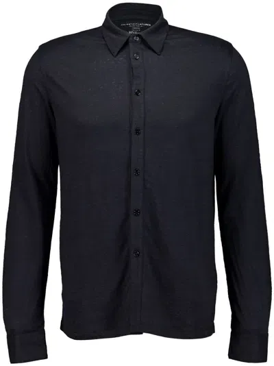 Majestic Stretch-linen Shirt In Black