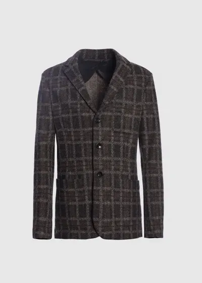 Malo Blazer In Lana E Cashmere In Brown