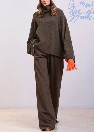 Malo Blended Cashmere Sweater In Brown