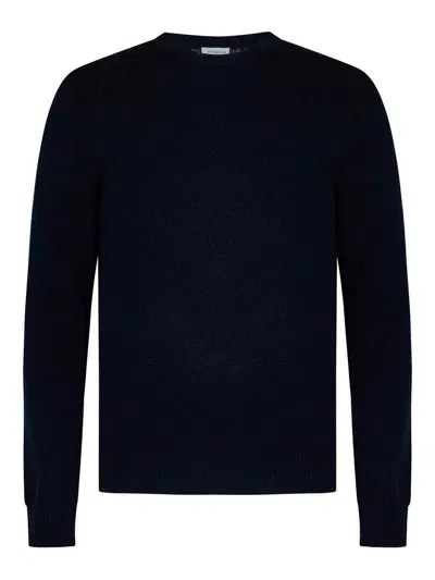 Malo Blue Cashmere Knit Crewneck Sweater