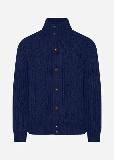 Malo Bomber In Cashmere In Blue