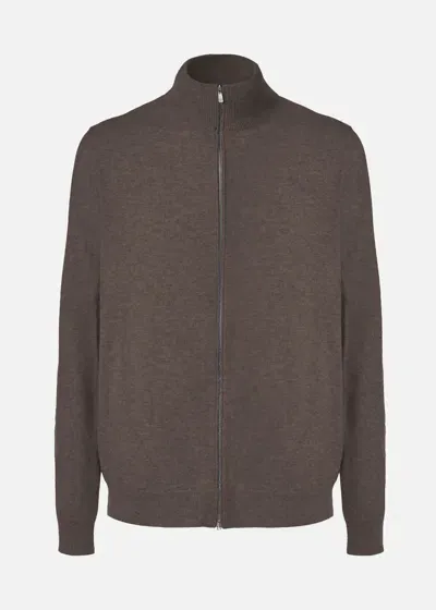 Malo Bomber In Cashmere In Brown