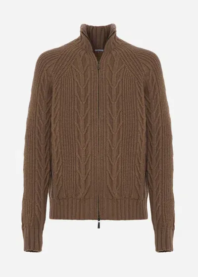 Malo Bomber In Cashmere Rigenerato In Brown