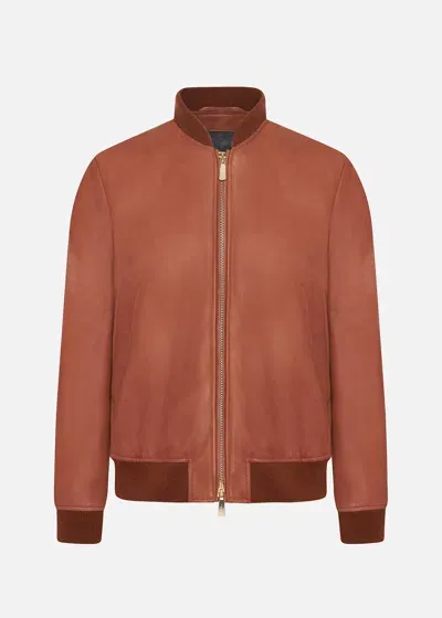 Malo Bomber In Pelle In Brown