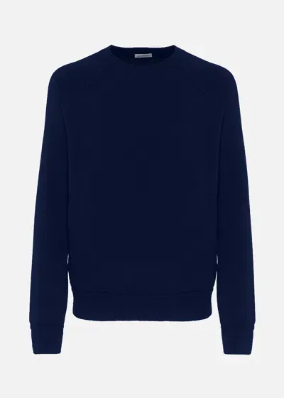 Malo Crew-neck Sweatshirt In Cashmere In Blue