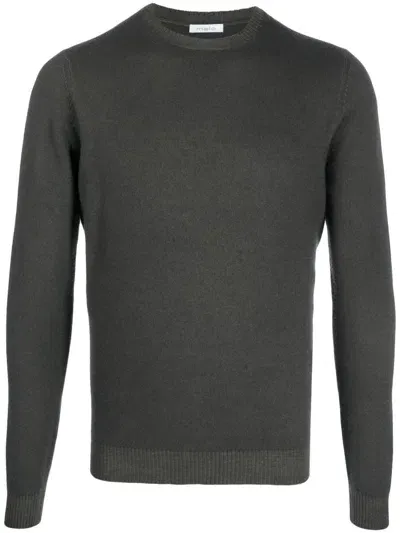 Malo Dark Grey Virgin Wool Jumper In Marrone