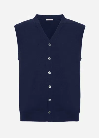 Malo Gilet In Cashmere In Blue