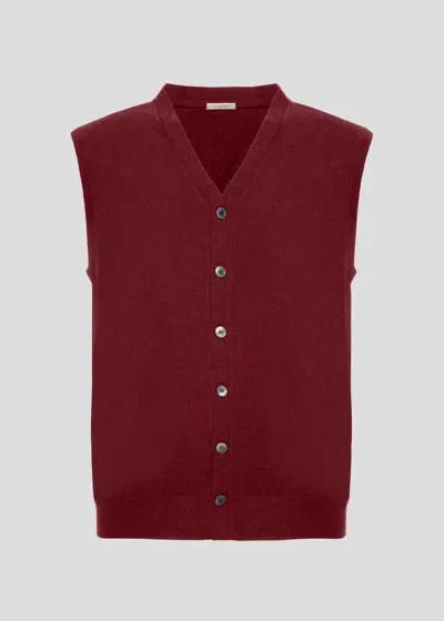 Malo Gilet In Cashmere In Burgundy