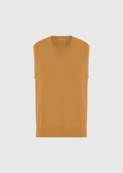 Malo Gilet In Cashmere In Yellow