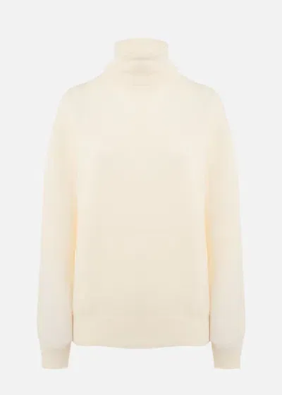 Malo Maglia Collo Alto In Cashmere In White