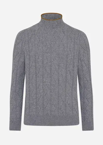 Malo Maglia Collo Alto In Cashmere In Gray