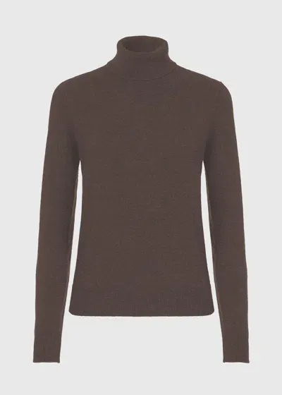 Malo Maglia Collo Alto In Cashmere In Brown