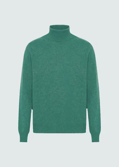 Malo Maglia Collo Alto In Cashmere In Green