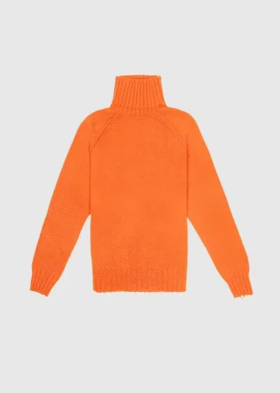 Malo Maglia Collo Alto In Cashmere E Lana In Orange