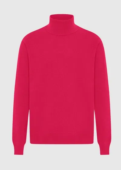 Malo Maglia Collo Alto In Cashmere E Seta In Red