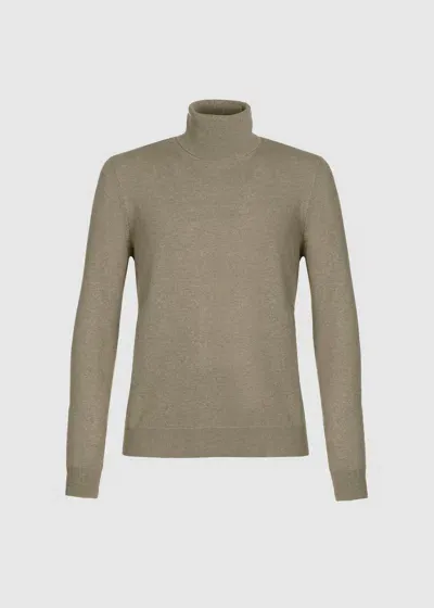 Malo Maglia Collo Alto In Cashmere Light In Brown