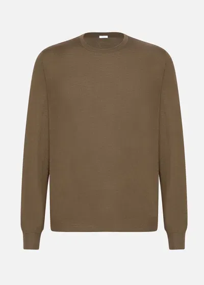 Malo Maglia Girocollo In Cashmere In Brown