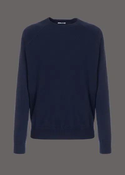 Malo Maglia Girocollo In Cashmere In Blue