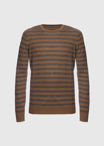 Malo Maglia Girocollo In Cashmere In Brown