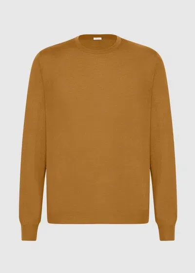 Malo Maglia Girocollo In Cashmere E Seta In Brown