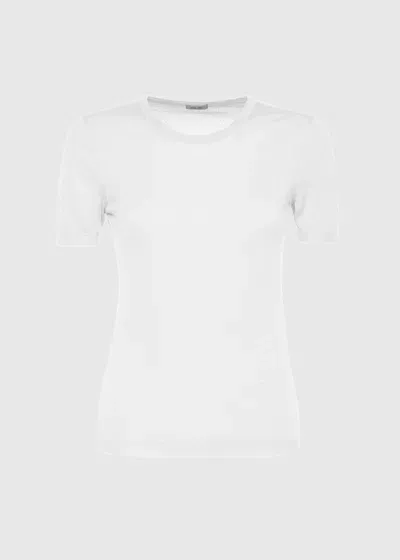 Malo Maglia Girocollo In Cashmere E Seta In White