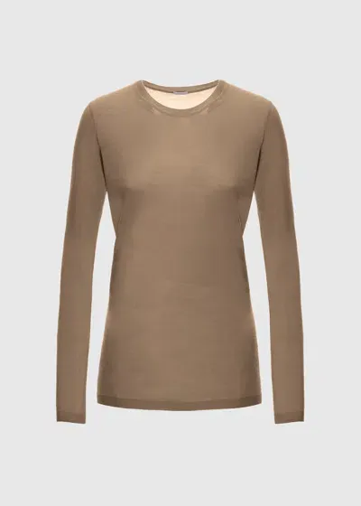 Malo Maglia Girocollo In Cashmere Light In Brown