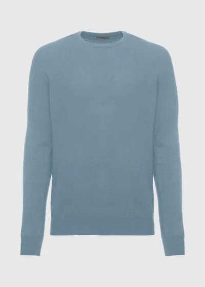 Malo Maglia Girocollo In Cashmere Light In Blue