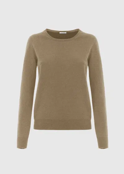 Malo Maglia Girocollo In Lana E Cashmere In Brown