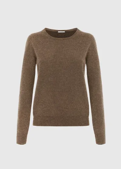 Malo Maglia Girocollo In Lana E Cashmere In Brown