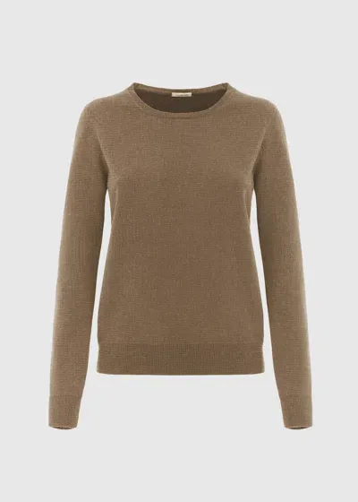 Malo Maglia Girocollo In Lana E Cashmere In Brown