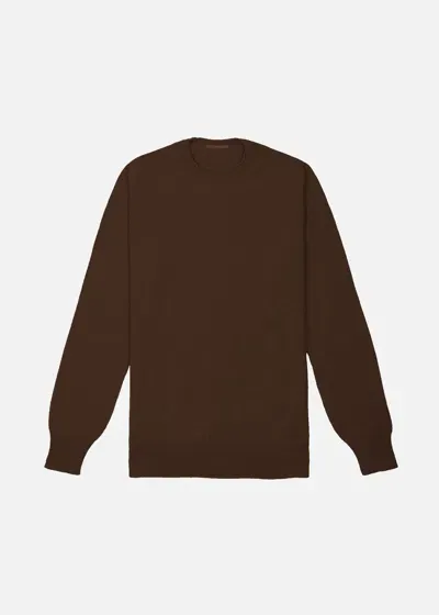 Malo Maglia Girocollo In Lana E Cashmere In Brown