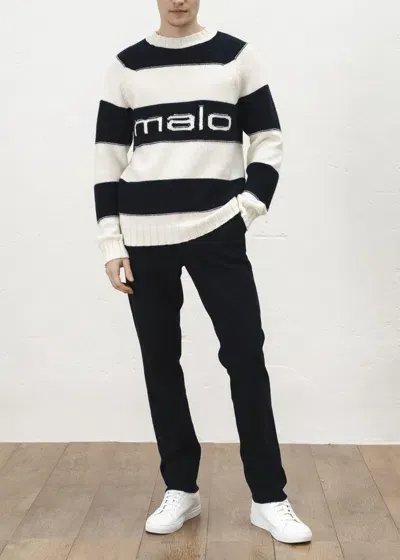 Malo Virgin Wool Sweater In Black