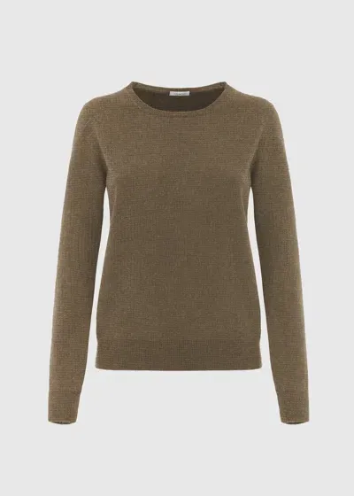 Malo Maglia Girocollo In Misto Cashmere In Brown