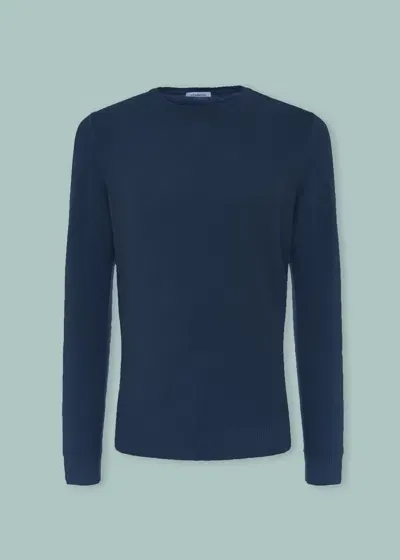 Malo Super Soft Cashmere Crewneck Sweater In Blue