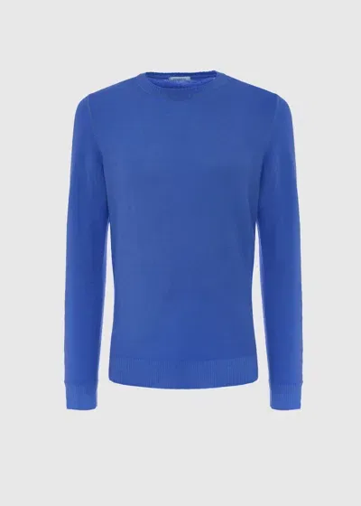 Malo Maglia Girocollo In Super Soft Cashmere In Blue