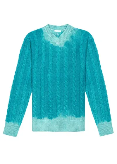 Malo Maglia Scollo V In Cotone E Cashmere In Blue