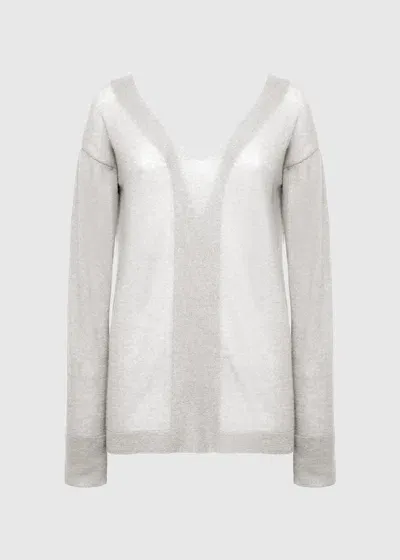 Malo Maglia Scollo V In Super Soft Cashmere In White