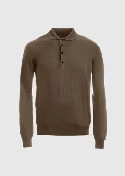 Malo Polo In Cashmere E Seta In Brown