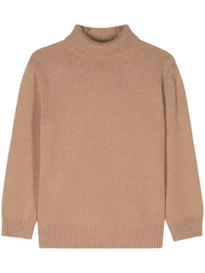 Malo Roll-neck Sweater In Brown