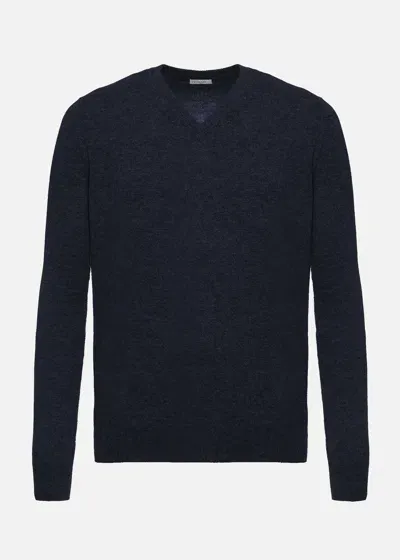 Malo V-neck Sweatshirt In Cashmere In Blue