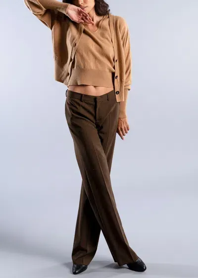 Malo Virgin Wool Blend Trousers In Brown