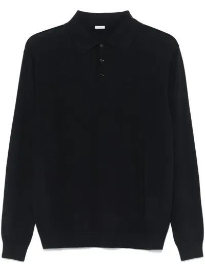 Malo Virgin Wool Polo Shirt In Blue