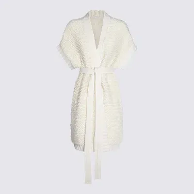 Malo White Wool Knitwear Dress In E2720/f2720