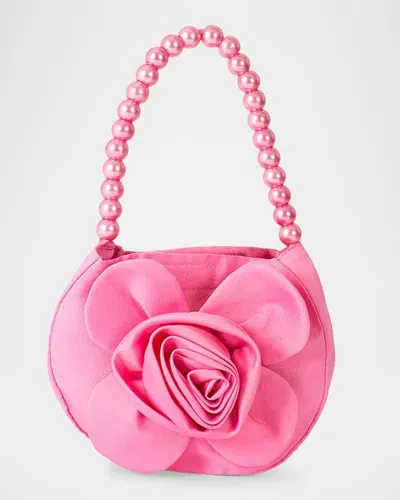 Mama Luma Girl's 3d Flower Handbag In Pink