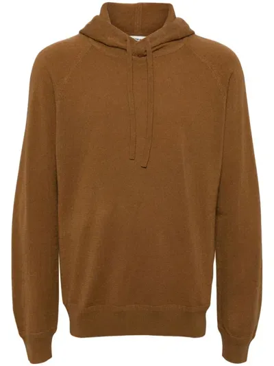 Man On The Boon. Cashmere Long-sleeved Hoodie In Brown