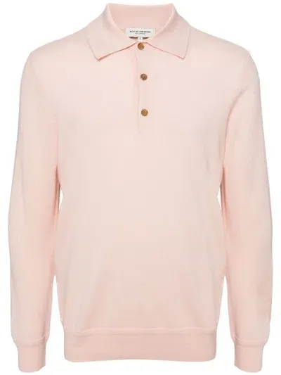 Man On The Boon. Cashmere Polo Jumper In Pink