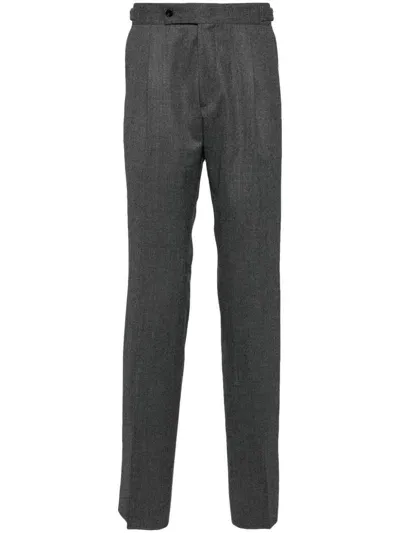 Man On The Boon. Flannel Wool-blend Trousers In Grey