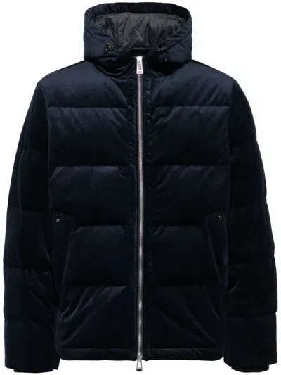 Man On The Boon. Hooded Padded Jacket In Blue