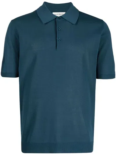 Man On The Boon. Short-sleeve Knitted Polo Shirt In Green